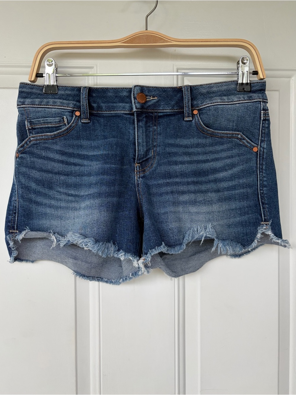 •Level 99• Distressed Raw Hem Denim Shorts - Size 26